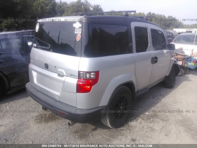 5J6YH28739L000198 - 2009 HONDA ELEMENT EX SILVER photo 4