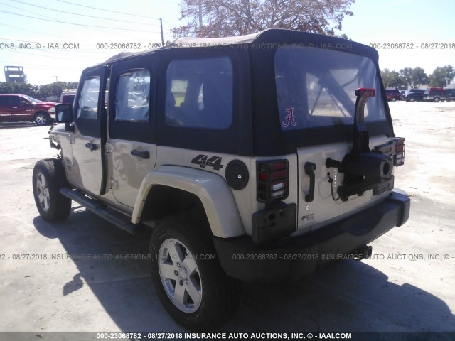 1J4BA3H17BL568276 - 2011 JEEP WRANGLER UNLIMITE SPORT TAN photo 3