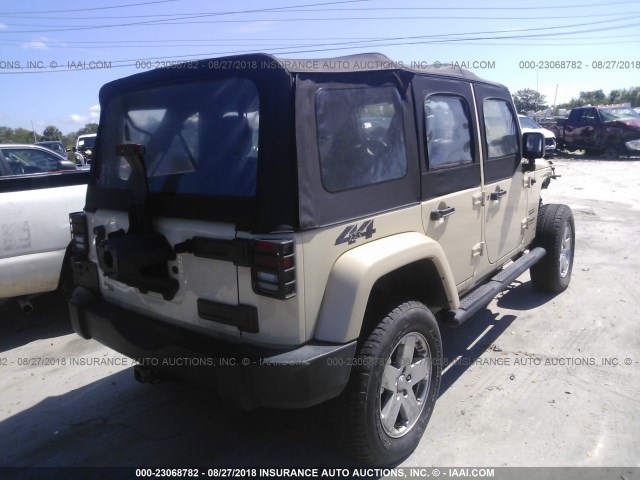 1J4BA3H17BL568276 - 2011 JEEP WRANGLER UNLIMITE SPORT TAN photo 4