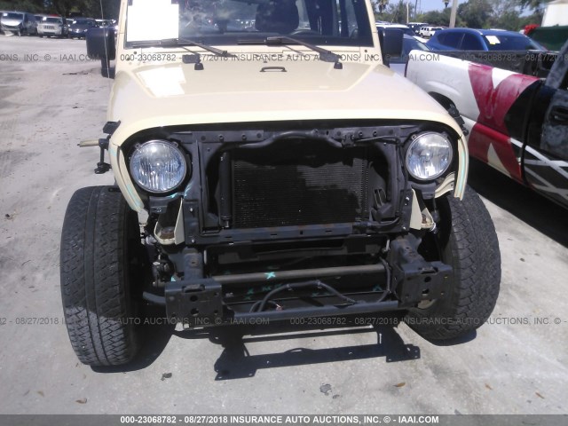 1J4BA3H17BL568276 - 2011 JEEP WRANGLER UNLIMITE SPORT TAN photo 6