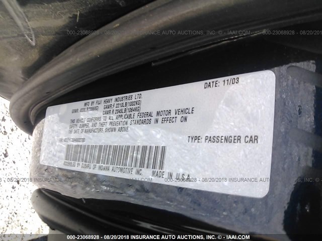 4S3BH675946632780 - 2004 SUBARU LEGACY OUTBACK AWP 蓝色 照片 9