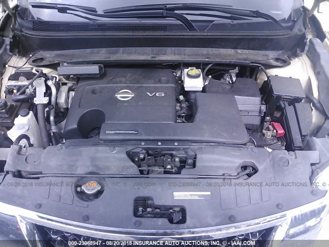 5N1AR2MM3DC629982 - 2013 NISSAN PATHFINDER S/SV/SL/PLATINUM Champagne photo 10