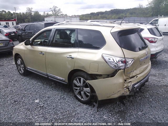 5N1AR2MM3DC629982 - 2013 NISSAN PATHFINDER S/SV/SL/PLATINUM Champagne photo 3