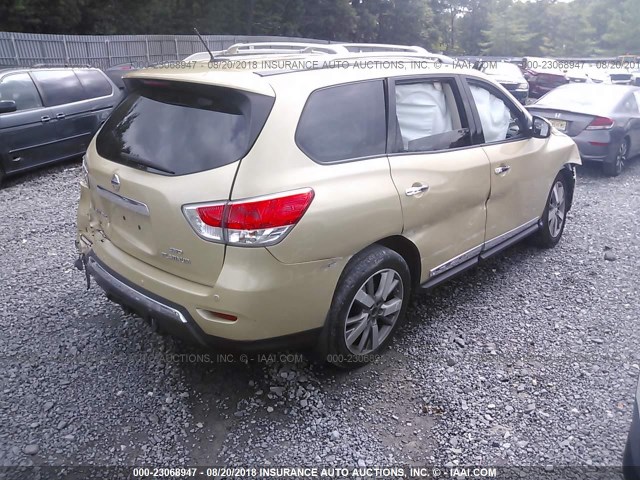 5N1AR2MM3DC629982 - 2013 NISSAN PATHFINDER S/SV/SL/PLATINUM Champagne photo 4