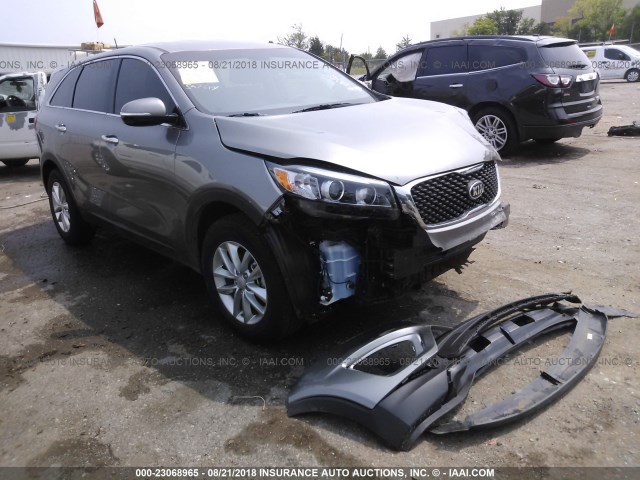 5XYPG4A32JG358609 - 2018 KIA SORENTO LX/L GRAY photo 1