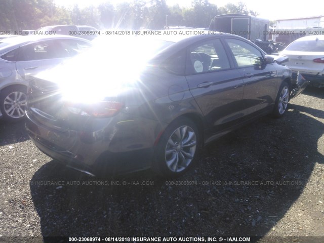 1C3CCCBB1FN541904 - 2015 CHRYSLER 200 S GRAY photo 4