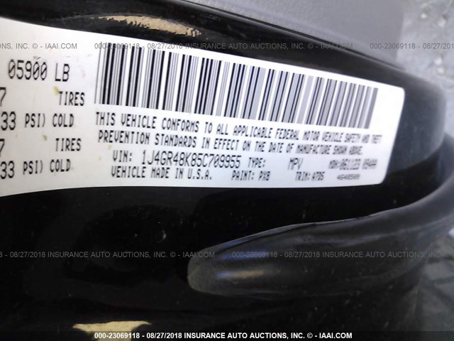 1J4GR48K85C709955 - 2005 JEEP GRAND CHEROKEE LAREDO/COLUMBIA/FREEDOM 黑色 照片 9