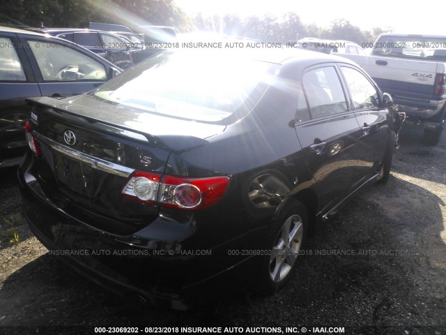 2T1BU4EE6DC018863 - 2013 TOYOTA COROLLA S/LE BLACK photo 4