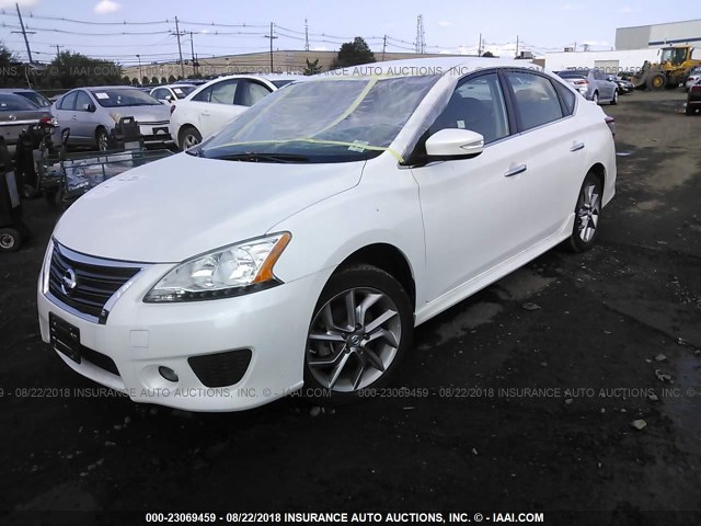 3N1AB7AP0FY314736 - 2015 NISSAN SENTRA S/SV/SR/SL WHITE photo 2