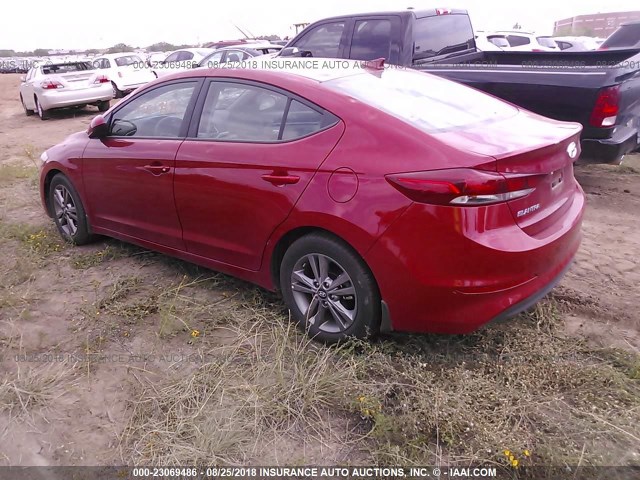 5NPD84LF1JH235237 - 2018 HYUNDAI ELANTRA SEL/VALUE/LIMITED RED photo 3