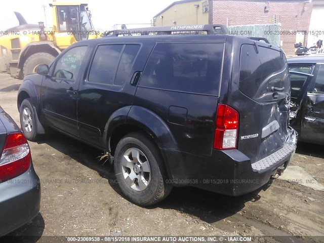 5N1AR18W26C663310 - 2006 NISSAN PATHFINDER LE/SE/XE BLACK photo 3