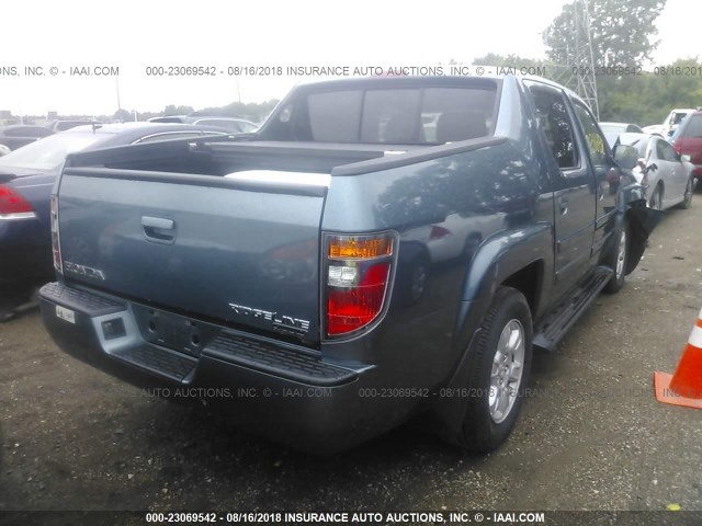 2HJYK16576H517821 - 2006 HONDA RIDGELINE RTL BLUE photo 4