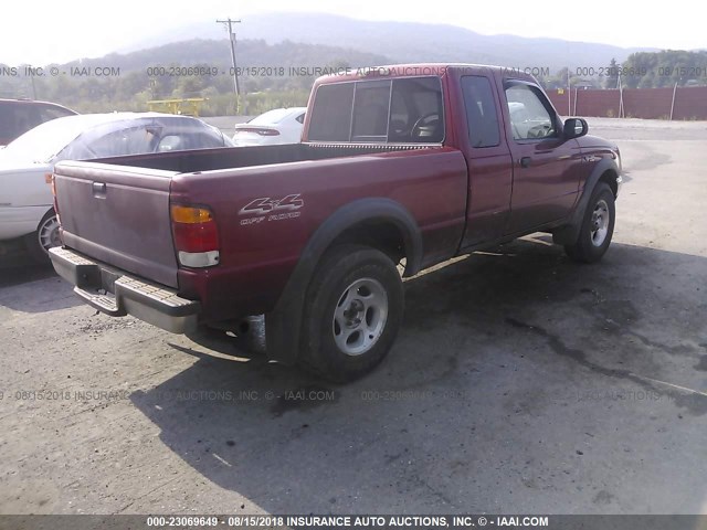 1FTZR15X4XPB45102 - 1999 FORD RANGER SUPER CAB RED photo 4
