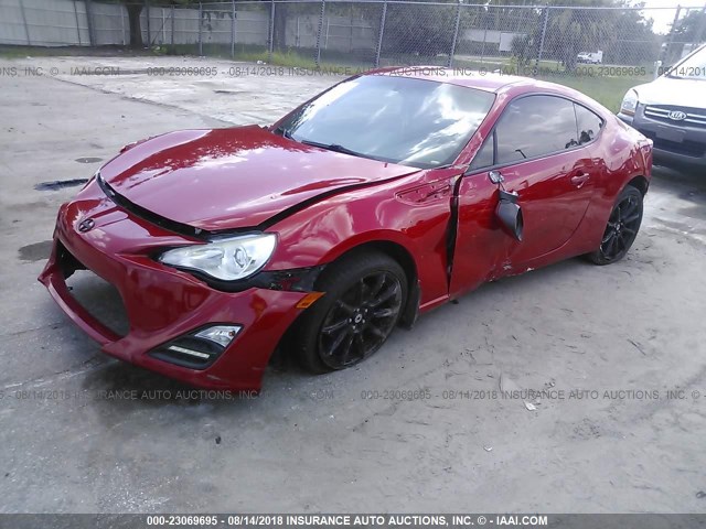 JF1ZNAA14D1734541 - 2013 TOYOTA SCION FR-S RED photo 2