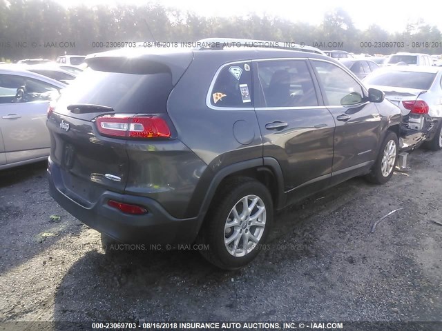 1C4PJLCB5EW217199 - 2014 JEEP CHEROKEE LATITUDE GRAY photo 4