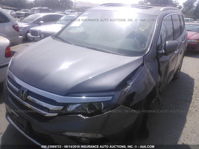 5FNYF6H95HB049151 - 2017 HONDA PILOT TOURING GRAY photo 2