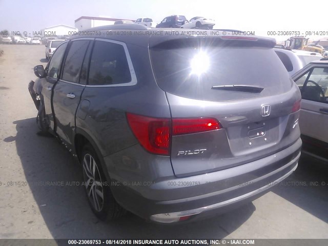 5FNYF6H95HB049151 - 2017 HONDA PILOT TOURING GRAY photo 3