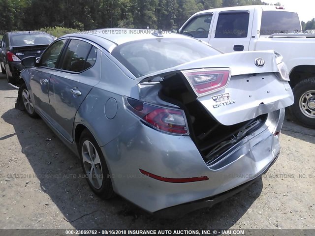 KNAGM4AD1E5067340 - 2014 KIA OPTIMA HYBRID SILVER photo 3