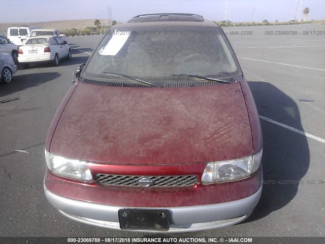 4N2DN1112VD829908 - 1997 NISSAN QUEST XE/GXE RED photo 6