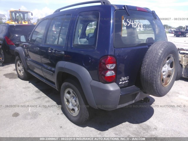 1J4GL48K37W654088 - 2007 JEEP LIBERTY SPORT Dark Blue photo 3