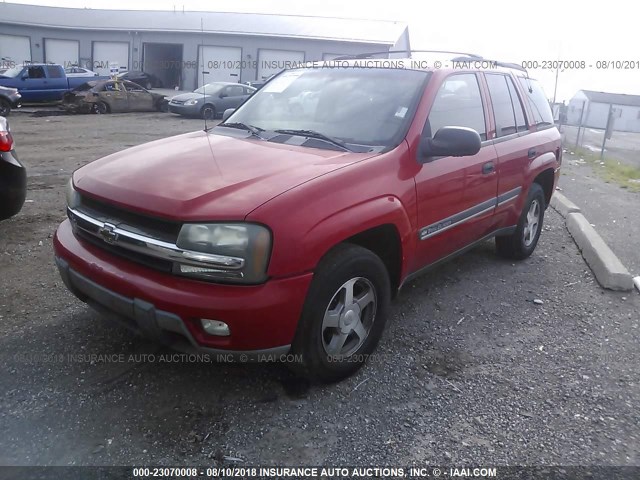 1GNDT13S922215015 - 2002 CHEVROLET TRAILBLAZER  RED photo 2