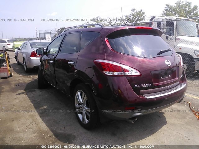 JN8AZ1MW8BW178130 - 2011 NISSAN MURANO S/SL/LE BURGUNDY photo 3