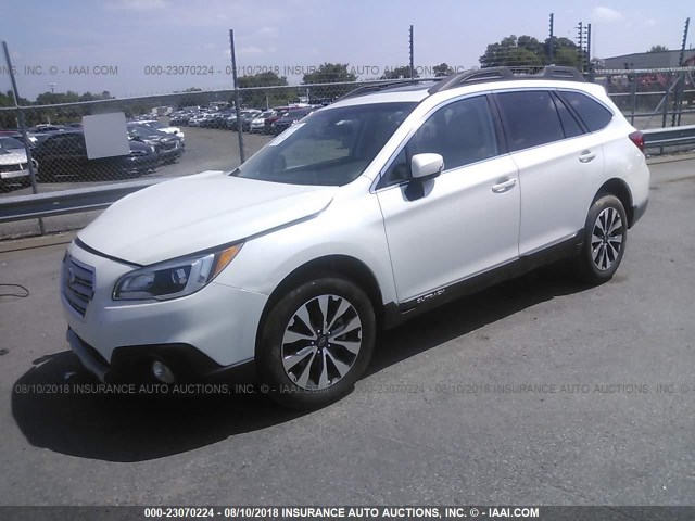 4S4BSANC6H3237321 - 2017 SUBARU OUTBACK 2.5I LIMITED WHITE photo 2