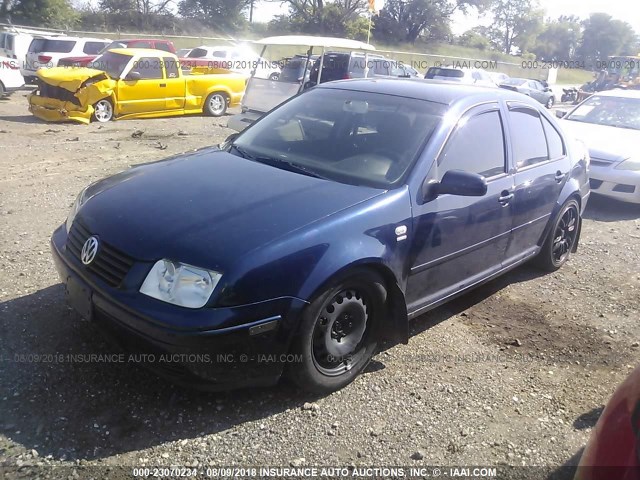 3VWPD69M01M189630 - 2001 VOLKSWAGEN JETTA WOLFSBURG BLUE photo 2