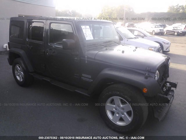 1C4BJWDG0HL537025 - 2017 JEEP WRANGLER UNLIMITE SPORT GRAY photo 1