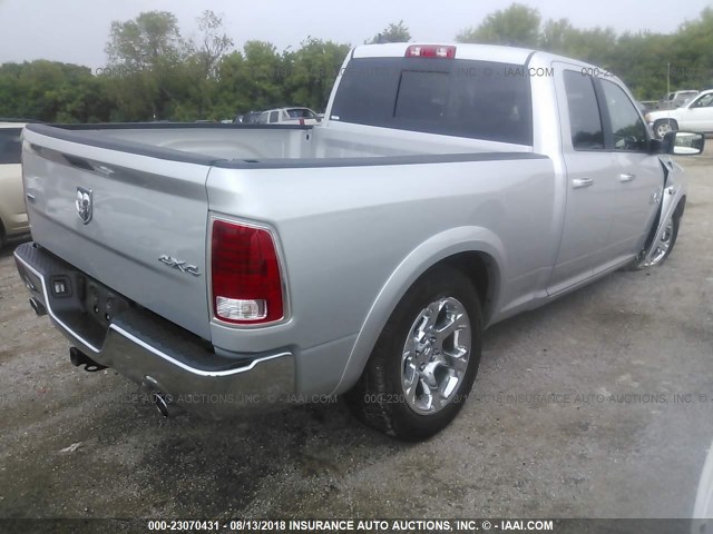 1C6RR7JT8JS120561 - 2018 RAM 1500 LARAMIE SILVER photo 4