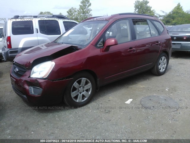 KNAFG526077059553 - 2007 KIA RONDO LX/EX RED photo 2