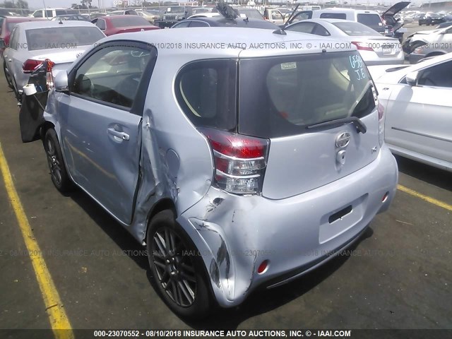 JTNJJXB08EJ027516 - 2014 TOYOTA SCION IQ SILVER photo 3