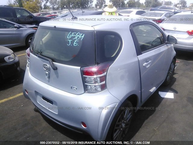 JTNJJXB08EJ027516 - 2014 TOYOTA SCION IQ SILVER photo 4