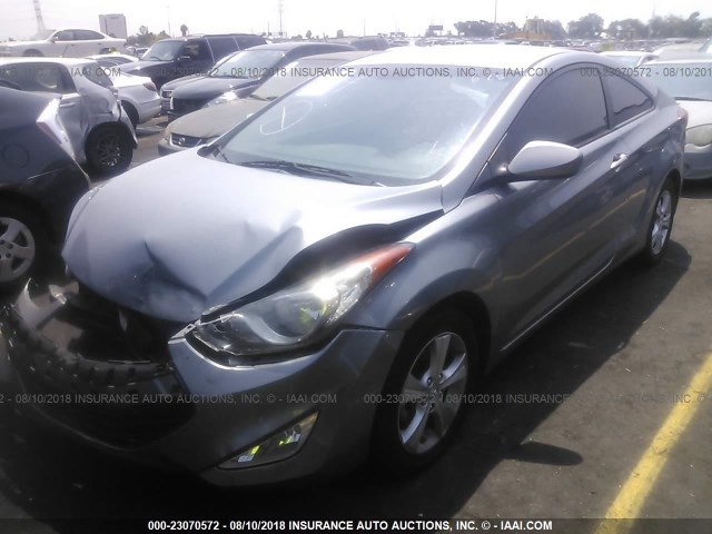 KMHDH6AE0DU019715 - 2013 HYUNDAI ELANTRA COUPE GS/SE GRAY photo 2