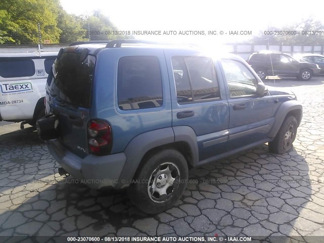 1J4GL48K05W595630 - 2005 JEEP LIBERTY SPORT 蓝色 照片 4