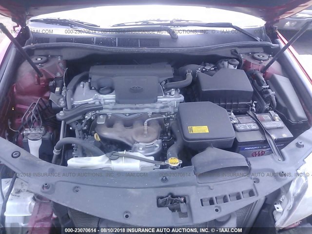 4T1BF1FK9CU622515 - 2012 TOYOTA CAMRY SE/LE/XLE 红色 照片 10