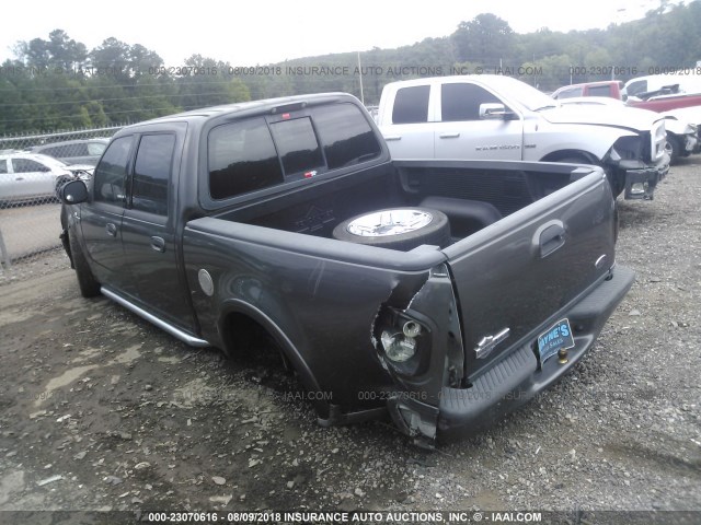 1FTRW07302KC96845 - 2002 FORD F150 SUPERCREW HARLEY DAVIDSON GRAY photo 3