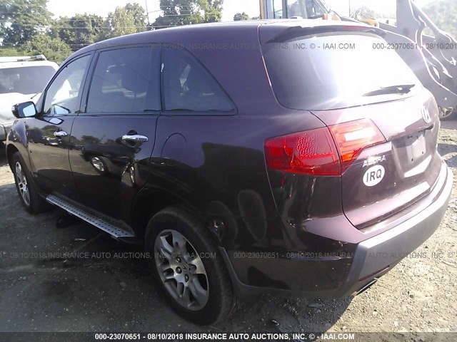 2HNYD28388H538478 - 2008 ACURA MDX TECHNOLOGY MAROON photo 3