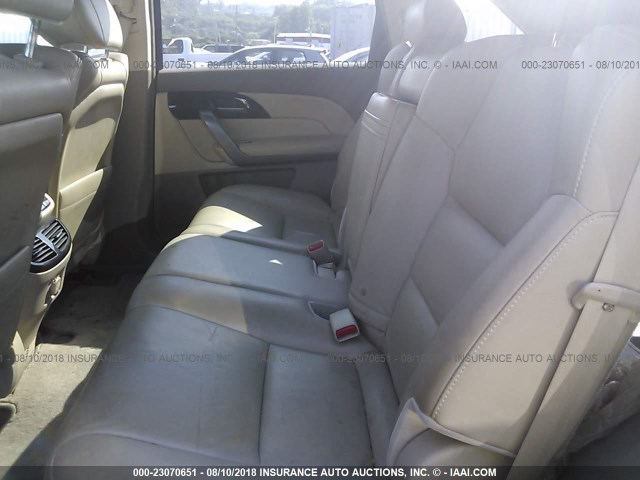 2HNYD28388H538478 - 2008 ACURA MDX TECHNOLOGY MAROON photo 8