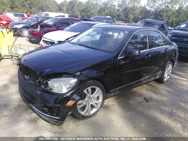 WDDGF5EB1BA450571 - 2011 MERCEDES-BENZ C 300 BLACK photo 2