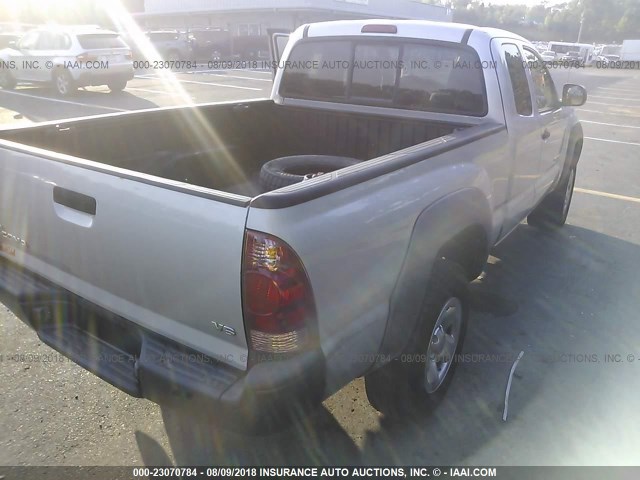 5TEUU42N16Z247526 - 2006 TOYOTA TACOMA ACCESS CAB SILVER photo 4