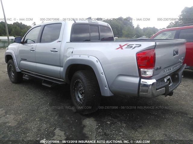 5TFCZ5AN2HX117379 - 2017 TOYOTA TACOMA DBL CAB/SR/TRDSPT/OR/PRO SILVER photo 3