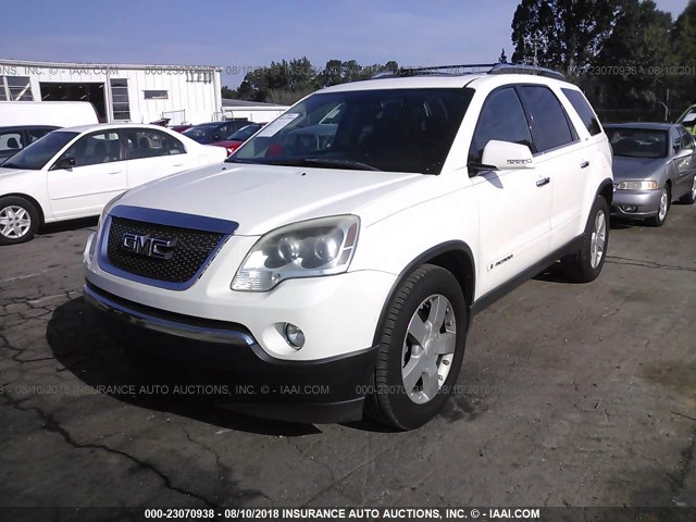 1GKEV33777J170785 - 2007 GMC ACADIA SLT-2 WHITE photo 2