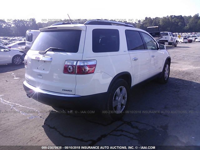 1GKEV33777J170785 - 2007 GMC ACADIA SLT-2 WHITE photo 4