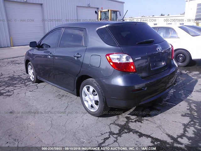 2T1KV40E79C073790 - 2009 TOYOTA COROLLA MATRIX  GRAY photo 3