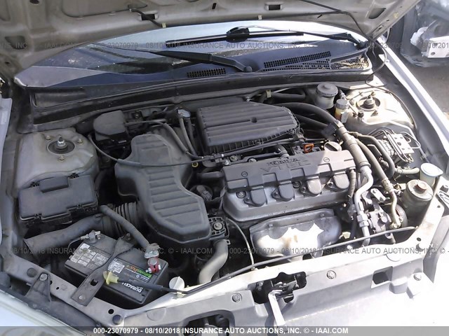 1HGES25701L062016 - 2001 HONDA CIVIC EX GRAY photo 10