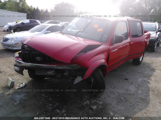 5TEGN92NX2Z000989 - 2002 TOYOTA TACOMA DOUBLE CAB PRERUNNER RED photo 2