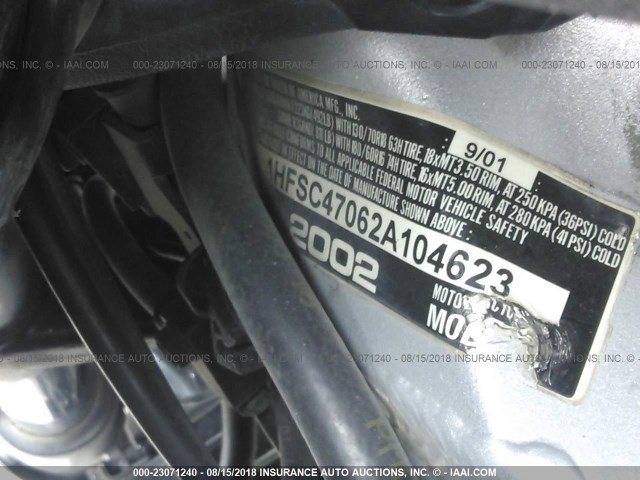 1HFSC47062A104623 - 2002 HONDA GL1800 BLACK photo 10