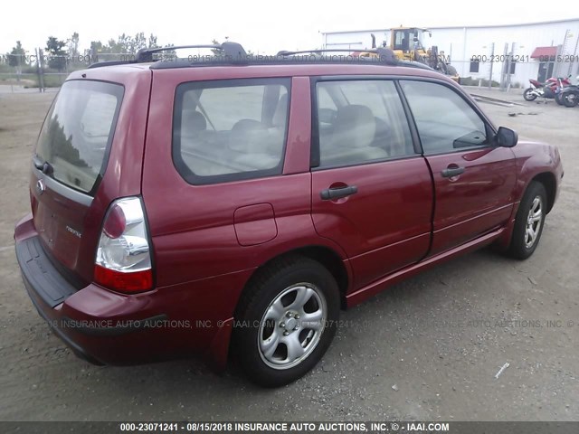 JF1SG63656H736889 - 2006 SUBARU FORESTER 2.5X RED photo 4