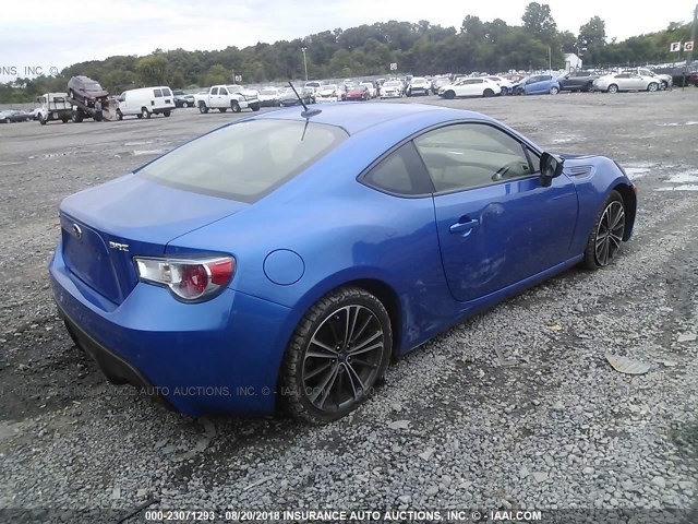 JF1ZCAB19D2600560 - 2013 SUBARU BRZ 2.0 PREMIUM BLUE photo 4